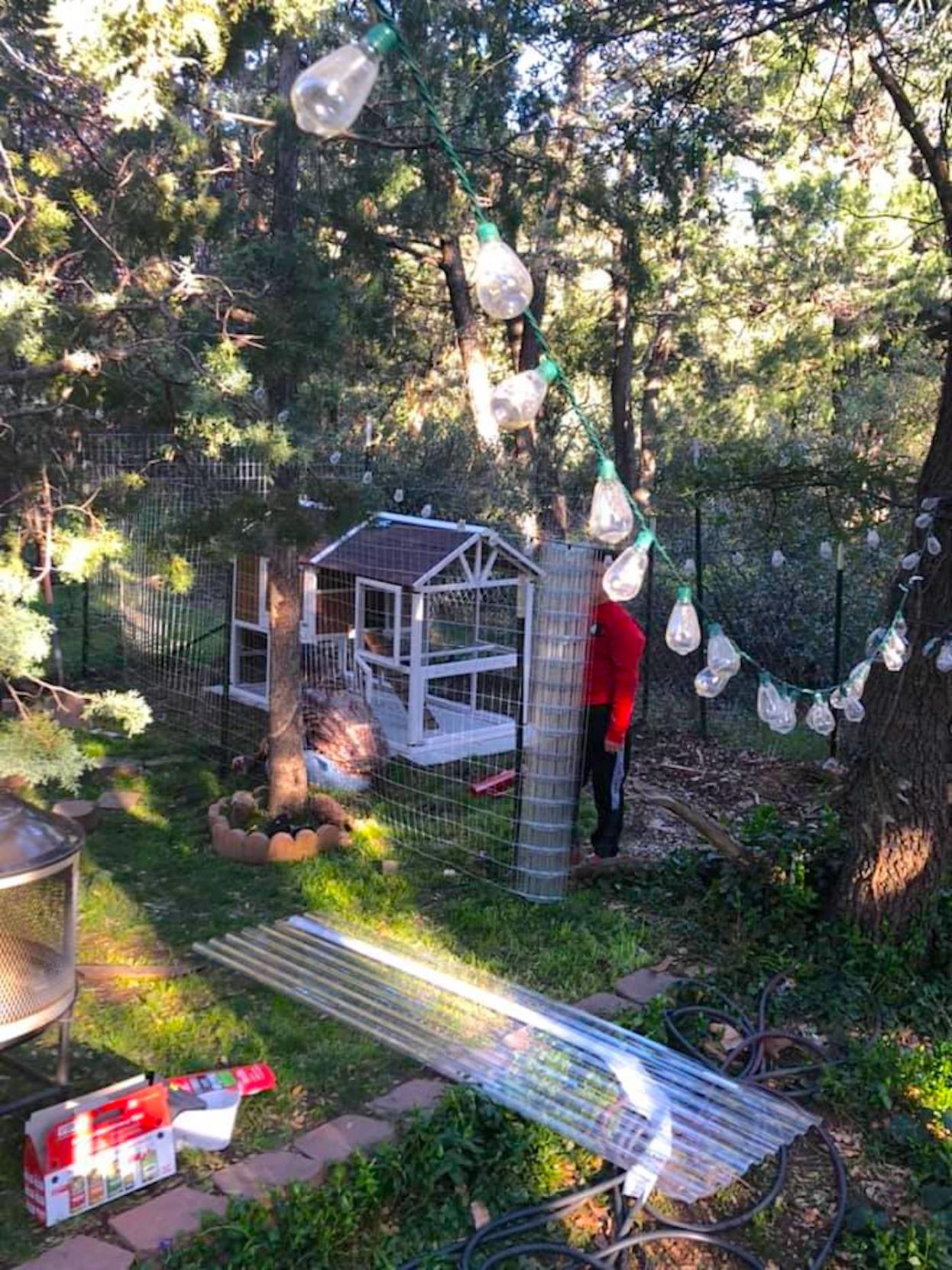 Sarah Ellen's back yard ready for the Apocalypse
